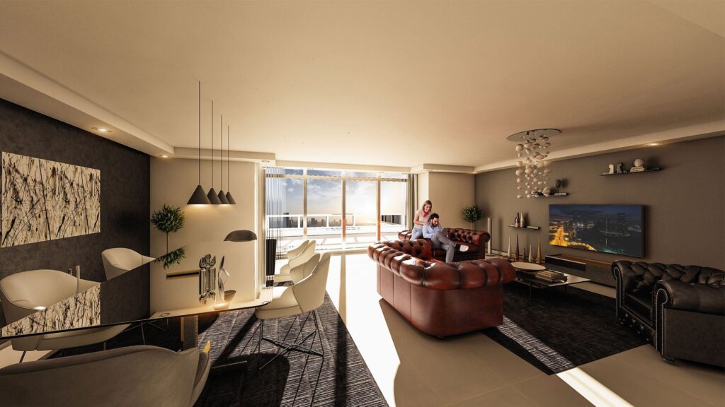 2 спальни в Park View Tower